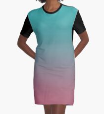 Blue pink Ombre #Blue #pink #Ombre Graphic T-Shirt Dress