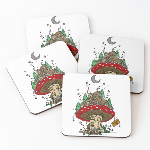 Item preview, Toadstool House with Village - Fairy-tale - Colour designed and sold by daisydance.