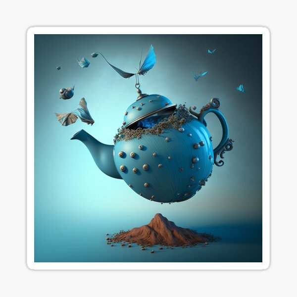 Cute Blue Tea Pot - Play Time | Sticker