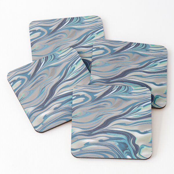 Item preview, Blue-gray acryl pouring abstract painting designed and sold by CasualMadness.