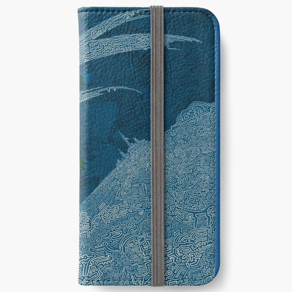 Crazy Blue Design iPhone Wallet