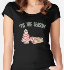 Tis The Season Little Debbie Inspired Christmas Tree Snack Cake Women's Fitted Scoop T-Shirt
