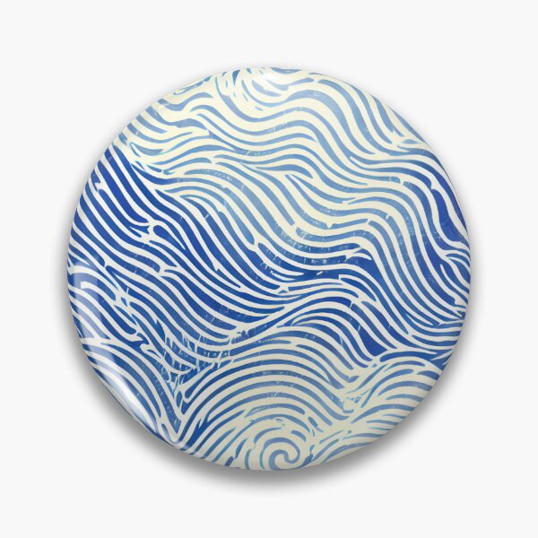 Item preview, Abstract linocut ocean wave pattern designed and sold by CasualMadness.