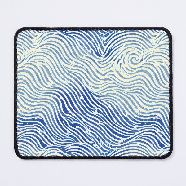 Item preview, Abstract linocut ocean wave pattern designed and sold by CasualMadness.