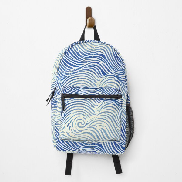Item preview, Abstract linocut ocean wave pattern designed and sold by CasualMadness.