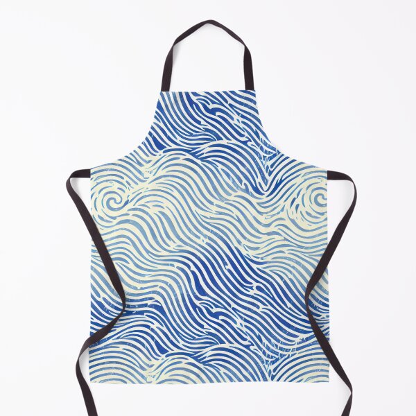 Item preview, Abstract linocut ocean wave pattern designed and sold by CasualMadness.