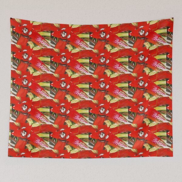 Item preview, Red bromeliad watercolour painting designed and sold by Vicki Syme.