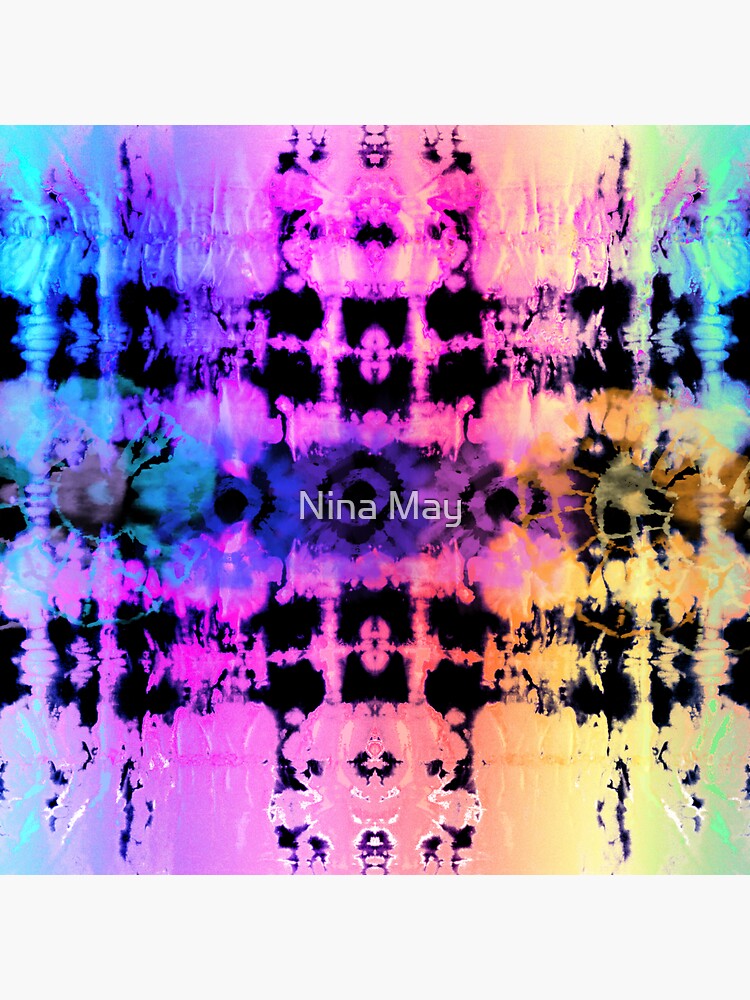 Thumbnail 3 of 3, Sticker, Rainbow Shibori designed and sold by ninabmay.