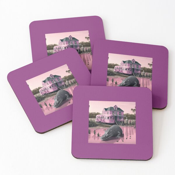 Item preview, Alligator in Swamps with Pink Homestead and Inhabitants designed and sold by Bleknervin.