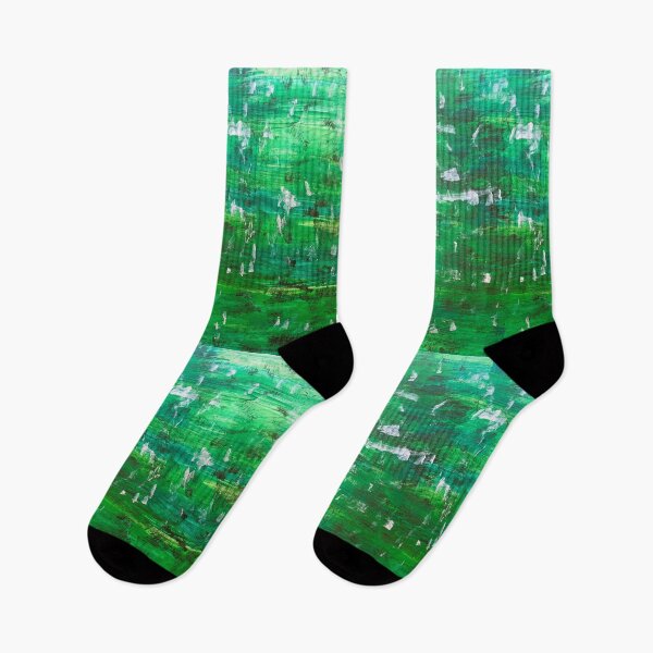 Item preview, Cotton Fields - Cool, modern, intuitive and green abstract art print designed and sold by AdzSpirit.