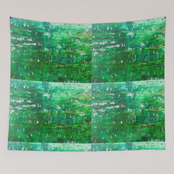 Item preview, Cotton Fields - Cool, modern, intuitive and green abstract art print designed and sold by AdzSpirit.
