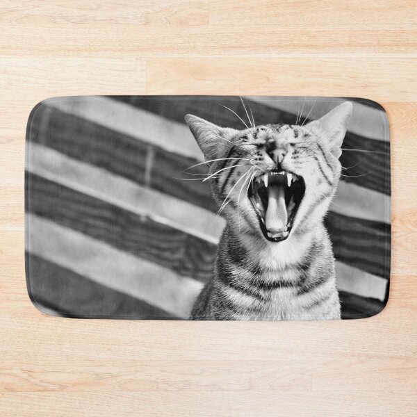 Item preview, Black & White Cute Cat funny yawning designed and sold by CCC2021.