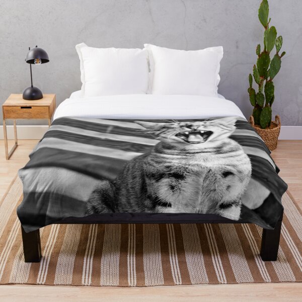 Item preview, Black & White Cute Cat funny yawning designed and sold by CCC2021.