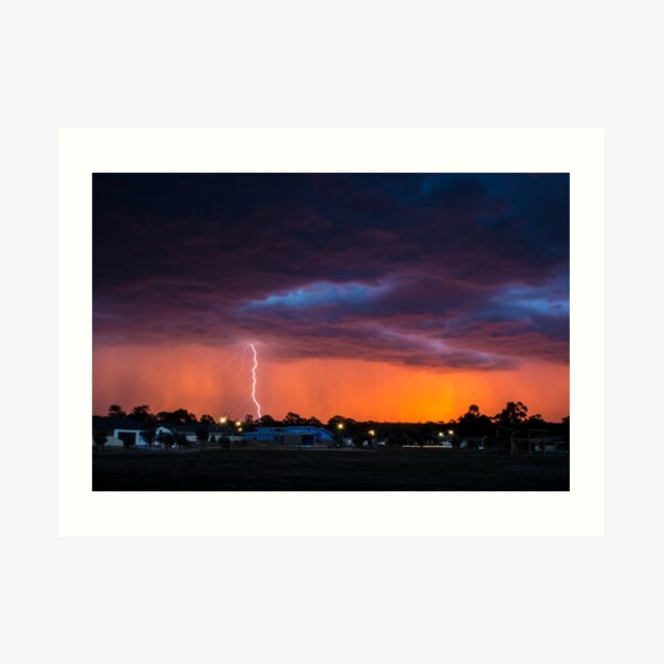 Lightning Sunset Art Print