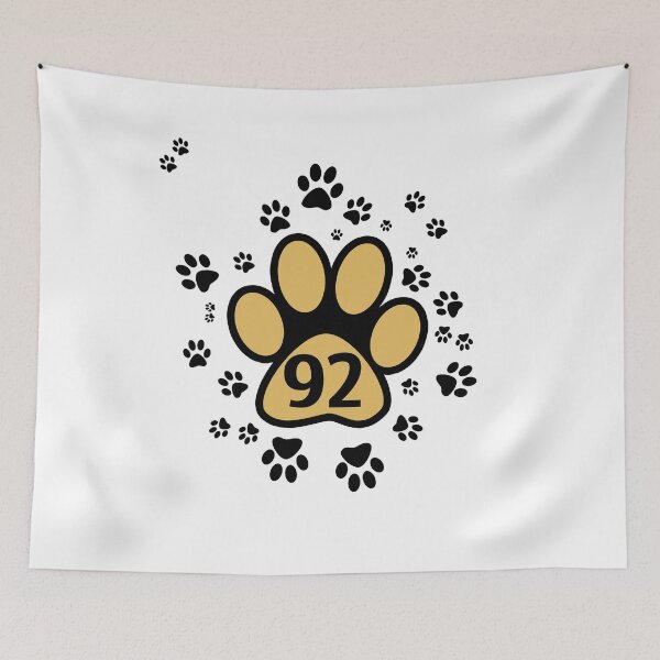 Item preview, 92 number with animal paws designed and sold by MadandMean.