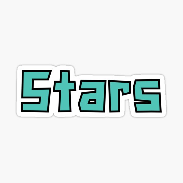 cute (the word) with stars Sticker
