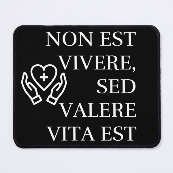 Item preview, Gift for medical student in latin Non est vivere, sed valere vita est, latin quote on black designed and sold by Lady-Frost.