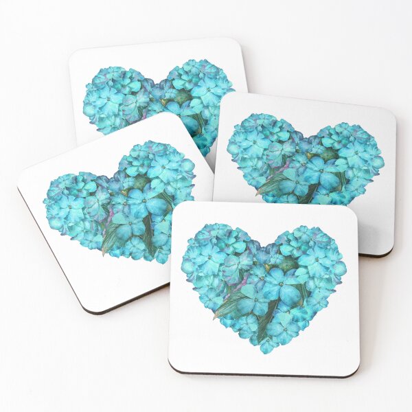 Aperçu de l'œuvre Coeur de nombreuses fleurs turquoise créée et vendue par IrinaIkar.
