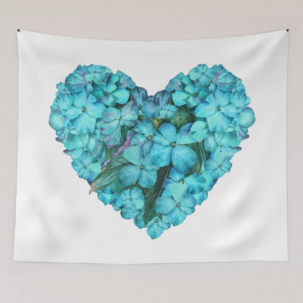 Aperçu de l'œuvre Coeur de nombreuses fleurs turquoise créée et vendue par IrinaIkar.