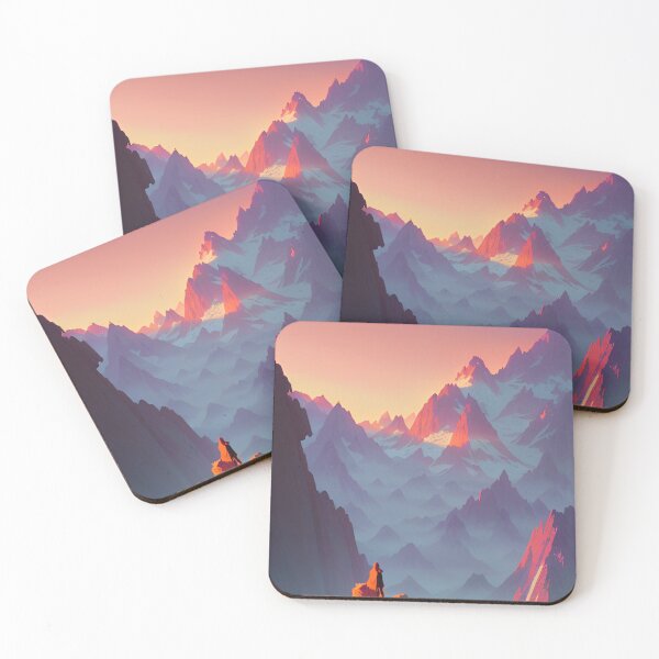 Item preview, Anime Men - Mountain Range at Sunset Landscape designed and sold by Trendy-Now.