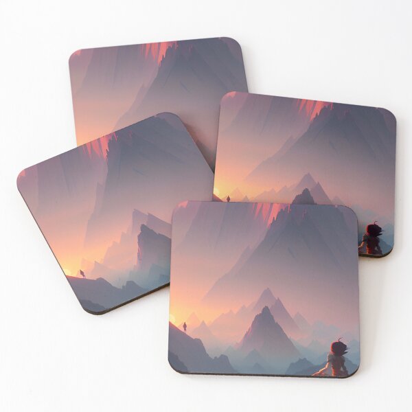 Item preview, Couple - Mountain Range at Sunset Anime Landscape designed and sold by Trendy-Now.