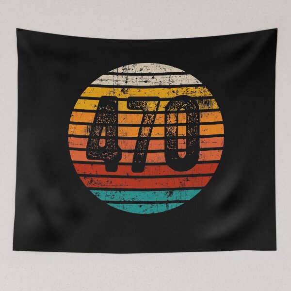 Item preview, Distressed Vintage Sunset 470 Area Code designed and sold by Gold Wings Tees.