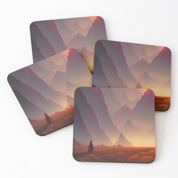 Item preview, Anime Girl - Mountain Range at Sunset Landscape designed and sold by Trendy-Now.