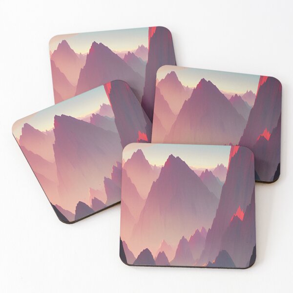 Item preview, Mountain Range at Sunset - Majestic Anime Landscape  designed and sold by Trendy-Now.