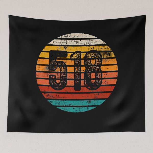 Item preview, Distressed Vintage Sunset 518 Area Code designed and sold by Gold Wings Tees.
