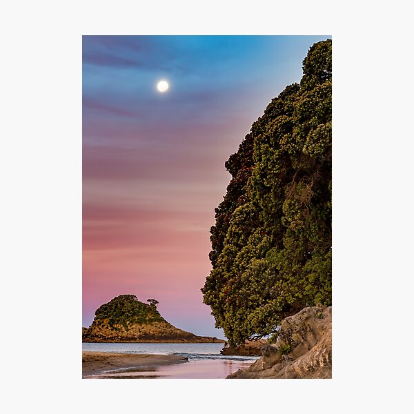 Moon over Hahei Photographic Print