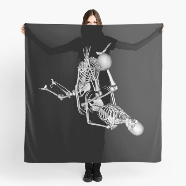 Skeleton Erotic Sex Graphic en blanco y negro Pañuelo