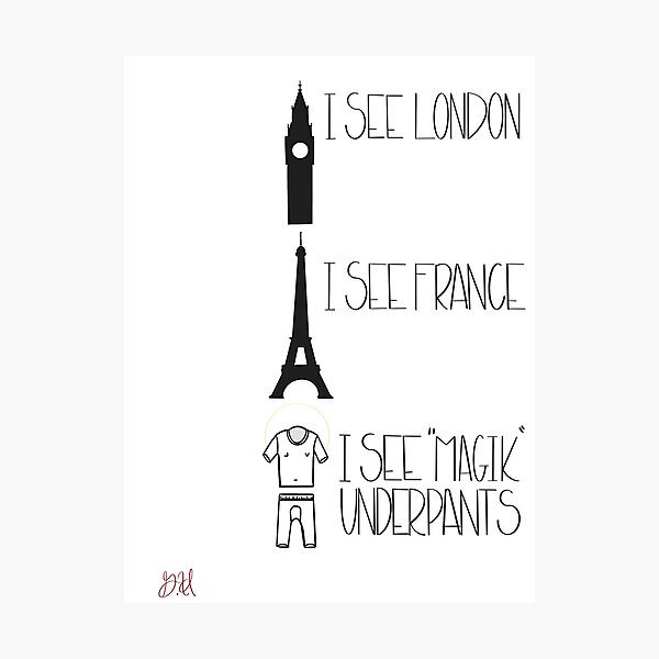 Item preview, I see London, I see France, I see "Magik" underpants, design by Gwen Haroldsen designed and sold by Exmo Merch.