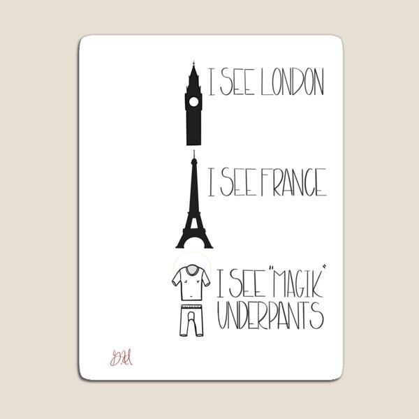 Item preview, I see London, I see France, I see "Magik" underpants, design by Gwen Haroldsen designed and sold by Exmo Merch.