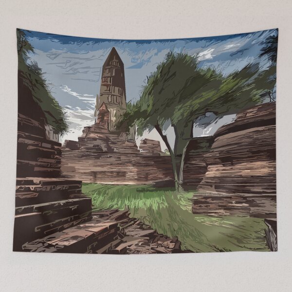 Artikelvorschau, Alter Tempel in Ayutthaya, Thailand entworfen und verkauft von Huskyyy Designs.