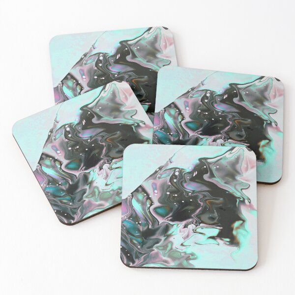 Item preview, Aqua Blue and black Liquid Marble Abstract Pattern,liquid granite,liquid quartz, designed and sold by Tamas Das.