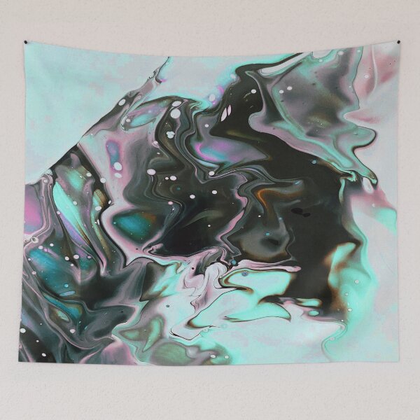 Item preview, Aqua Blue and black Liquid Marble Abstract Pattern,liquid granite,liquid quartz, designed and sold by Tamas Das.
