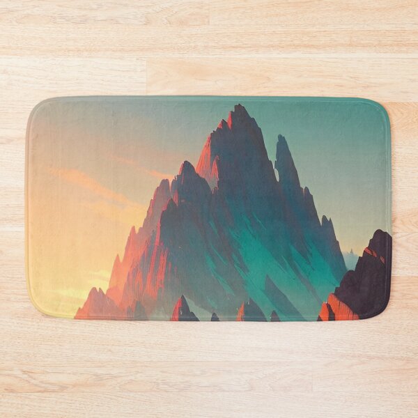 Item preview, Mountain Range at Sunset - Majestic Red & Blue Lights Anime Landscape  designed and sold by Trendy-Now.