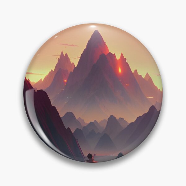 Item preview, A Men Chilling - Mountain Range at Sunset Landscape designed and sold by Trendy-Now.