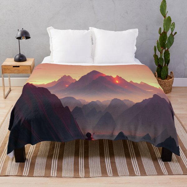 Item preview, A Men Chilling - Mountain Range at Sunset Landscape designed and sold by Trendy-Now.