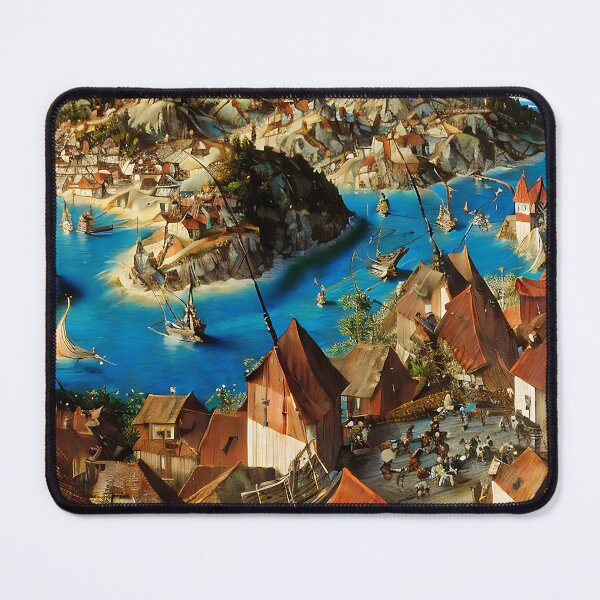 Item preview, Basque Fishing Village Rooftop View designed and sold by EasyElegance.