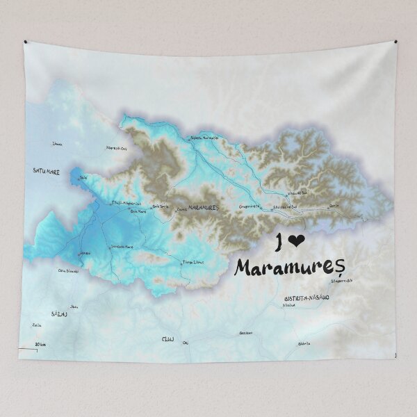 Item preview, Maramureș County Map, România designed and sold by maptheclouds.