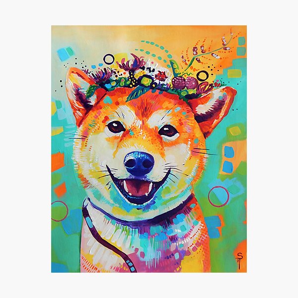 Happy Shiba Photographic Print