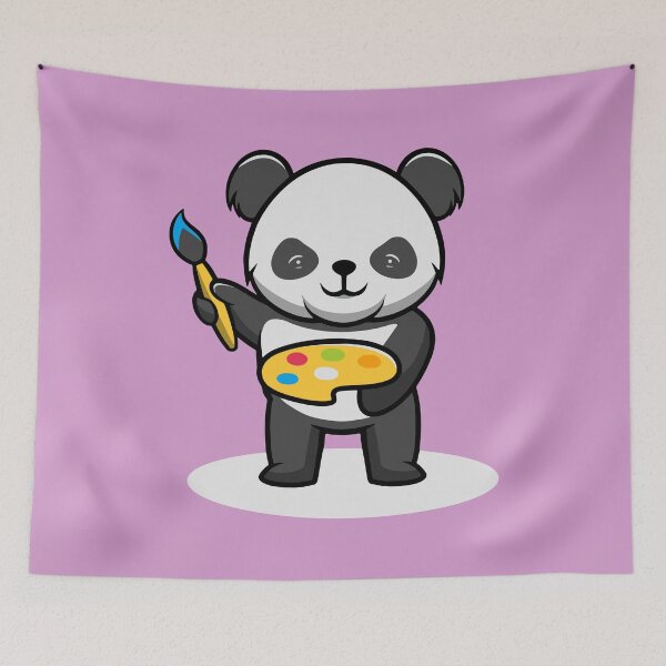 Item preview, Cute Artist Panda Smiling designed and sold by cubbone.