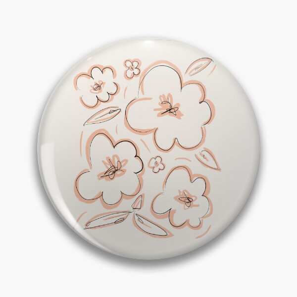 Aperçu de l'œuvre Croquis floral en rose pêche et blanc - Art Boho moderne créée et vendue par BohomadicStudio.