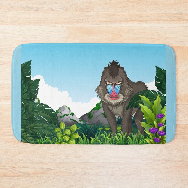 Item preview, Mandrill Baboon in the forest. designed and sold by Kanchan1987.