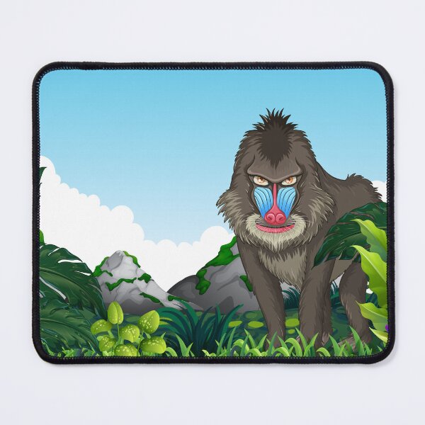 Item preview, Mandrill Baboon in the forest. designed and sold by Kanchan1987.