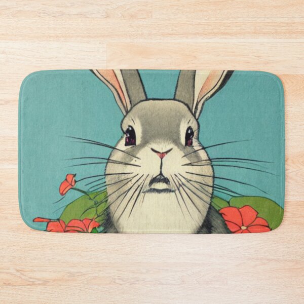Item preview, Cute Floral Grey Rabbit Bunny Year of the Rabbit Chinese New Year designed and sold by wigobun.