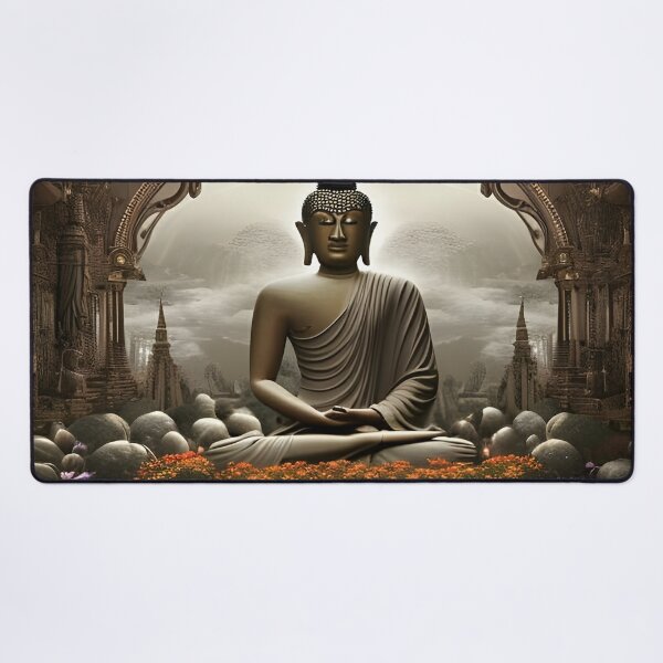 Buddha Meditation Desk Mat / Mouse Pad / Zen, Calming, Relaxing Office  Accessories Gift