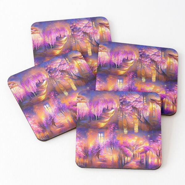 Item preview, wisteria, evening, window lights, charming amethrin, flowers, bent branches, spring streets, comfort designed and sold by Maria Mihailova.