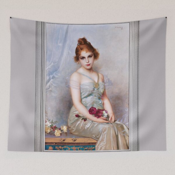 Item preview, The Bouquet by Vittorio Matteo Corcos Remastered Xzendor7 Classical Art Old Masters Reproductions designed and sold by Xzendor7 Digital Art Creations.